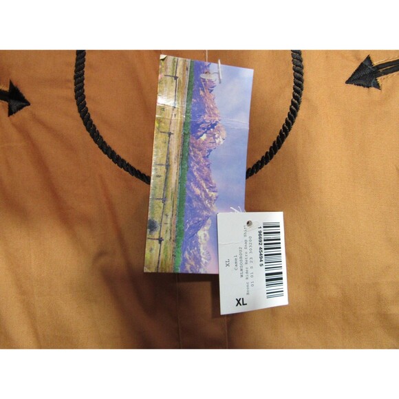 Panhandle Brown Bronc Rider Embroidered Snap Down Long Sleeve Shirt Size XL NWT - Picture 5 of 7